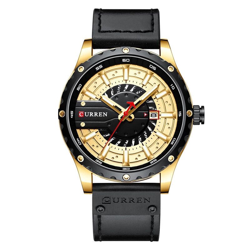 Curren Negocio Informal Con Esfera De Calendario Correa De Cuero Pu 3atm Reloj De Pulsera De Cuarzo Impermeable Para Hombre