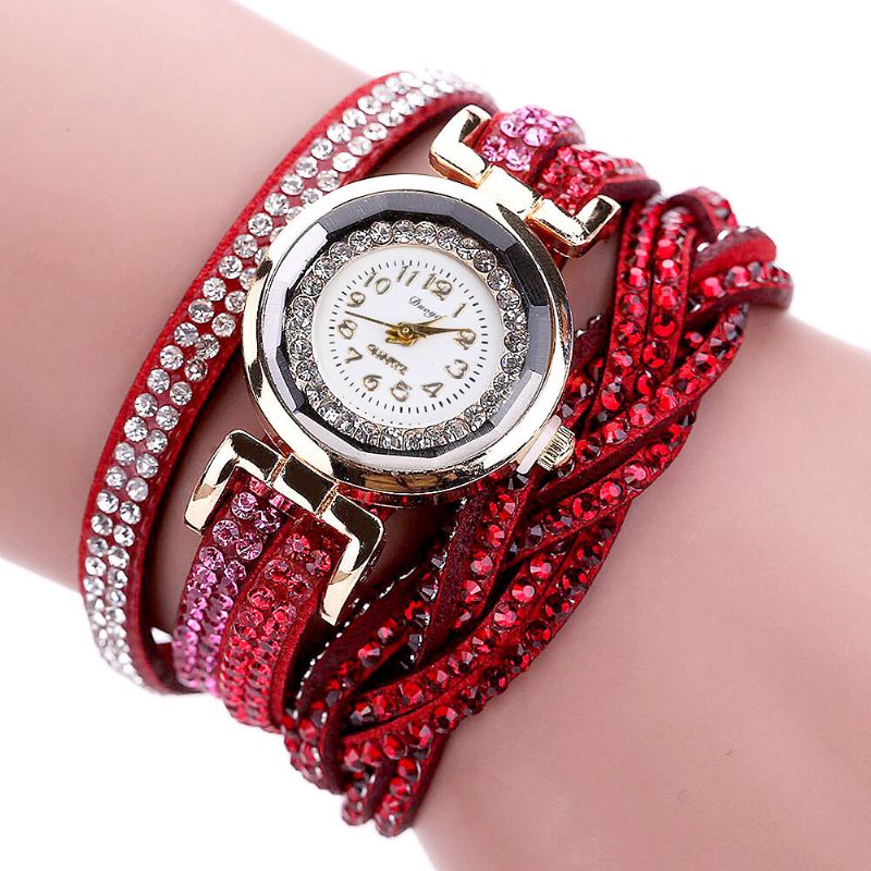 D056 Crystal Retro Style Ladies Pulsera Reloj Vestido Relojes De Cuarzo