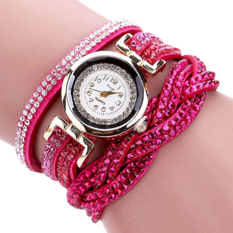 D056 Crystal Retro Style Ladies Pulsera Reloj Vestido Relojes De Cuarzo