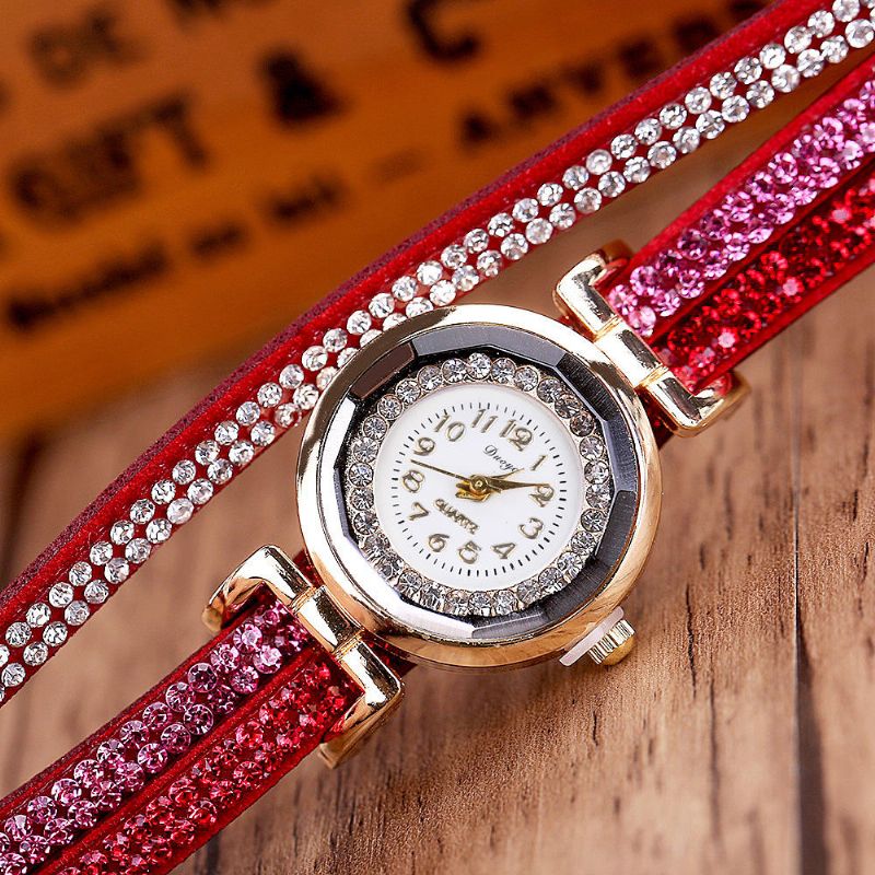 D056 Crystal Retro Style Ladies Pulsera Reloj Vestido Relojes De Cuarzo