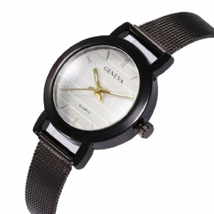 Deffrun 377 Simple Escala Romana Malla Correa De Acero Moda Mujer Reloj Reloj De Cuarzo