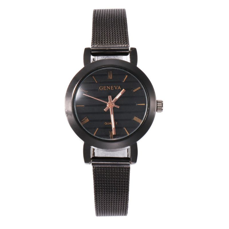 Deffrun 377 Simple Escala Romana Malla Correa De Acero Moda Mujer Reloj Reloj De Cuarzo