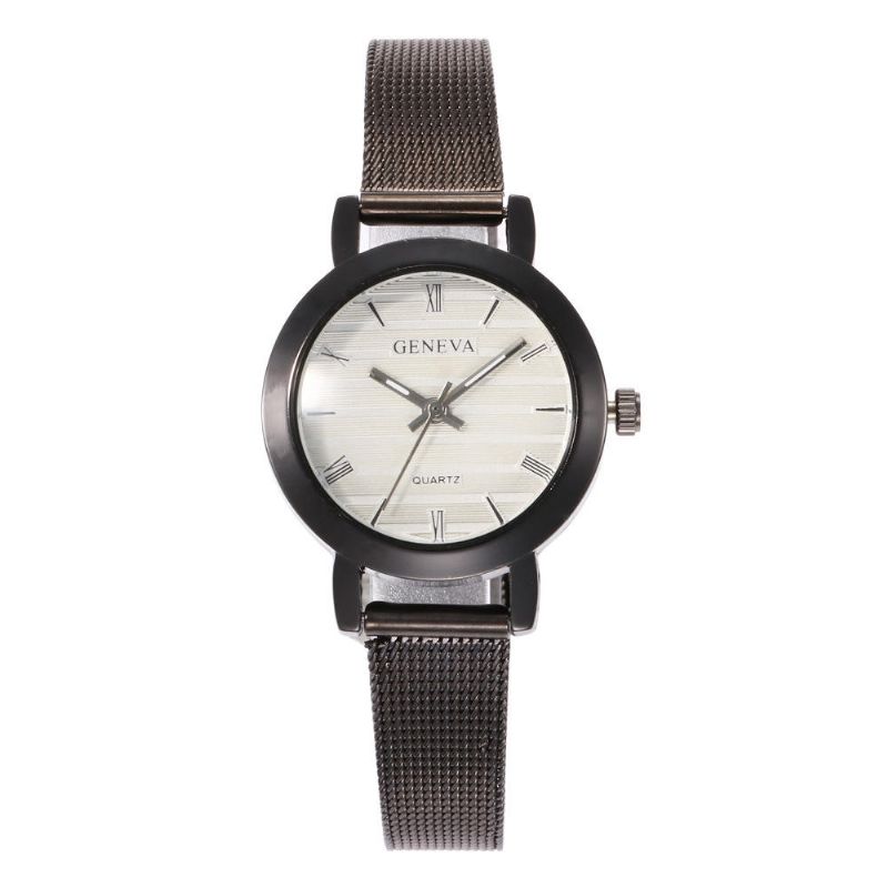 Deffrun 377 Simple Escala Romana Malla Correa De Acero Moda Mujer Reloj Reloj De Cuarzo