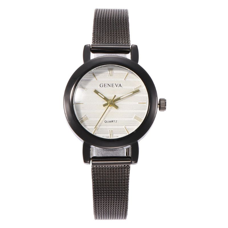 Deffrun 377 Simple Escala Romana Malla Correa De Acero Moda Mujer Reloj Reloj De Cuarzo