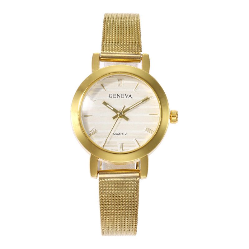 Deffrun 377 Simple Escala Romana Malla Correa De Acero Moda Mujer Reloj Reloj De Cuarzo