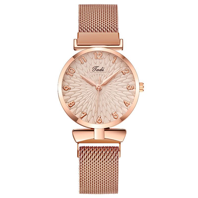 Deffrun A0503 Reloj De Pulsera De Mujer De Diseño Elegante Informal Reloj De Cuarzo De Aleación Completa