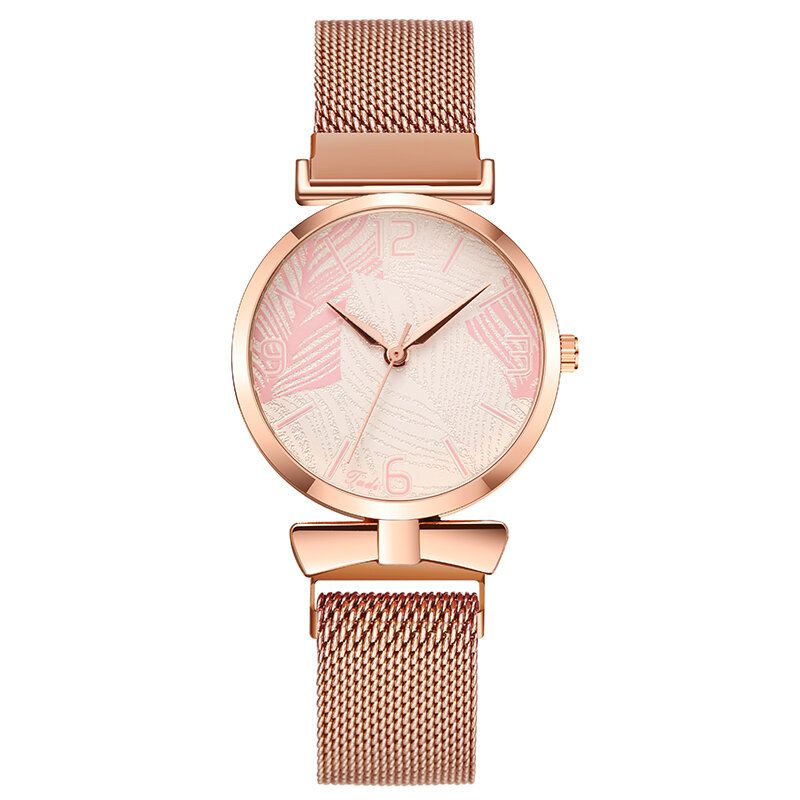 Deffrun A0507 Reloj De Pulsera Ultradelgado De Estilo Casual Para Mujer Reloj De Pulsera Con Patrón De Árbol Dial De Aleación De Oro Rosa Reloj De Cuarzo