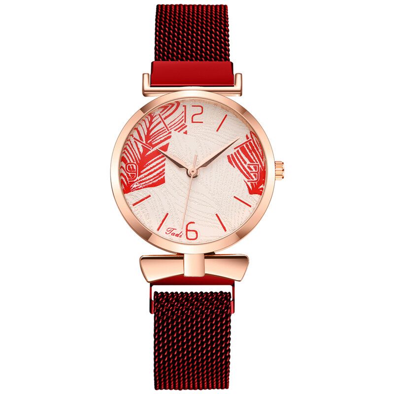 Deffrun A0507 Reloj De Pulsera Ultradelgado De Estilo Casual Para Mujer Reloj De Pulsera Con Patrón De Árbol Dial De Aleación De Oro Rosa Reloj De Cuarzo