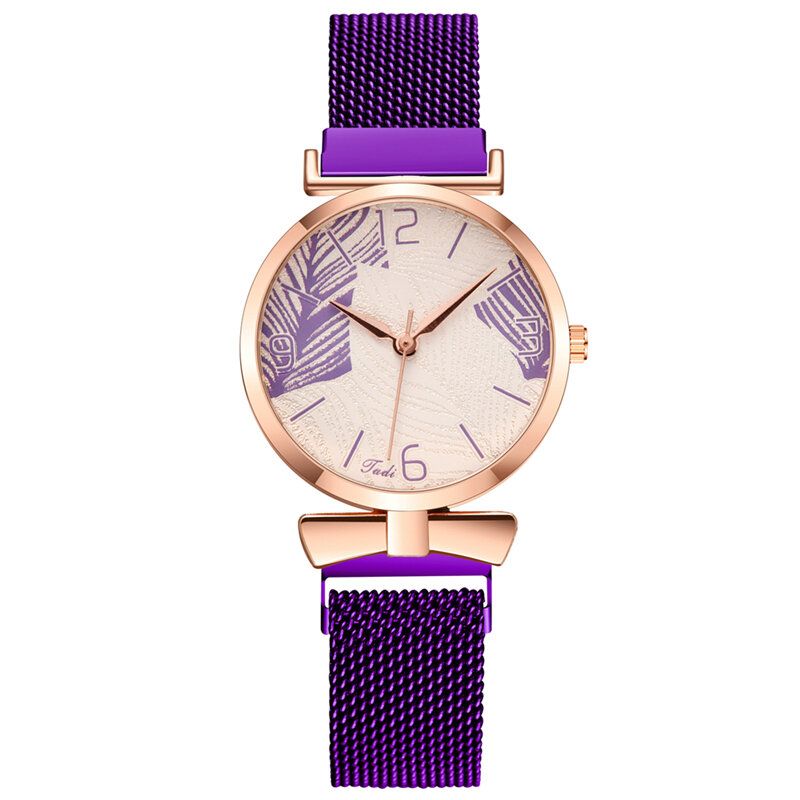 Deffrun A0507 Reloj De Pulsera Ultradelgado De Estilo Casual Para Mujer Reloj De Pulsera Con Patrón De Árbol Dial De Aleación De Oro Rosa Reloj De Cuarzo