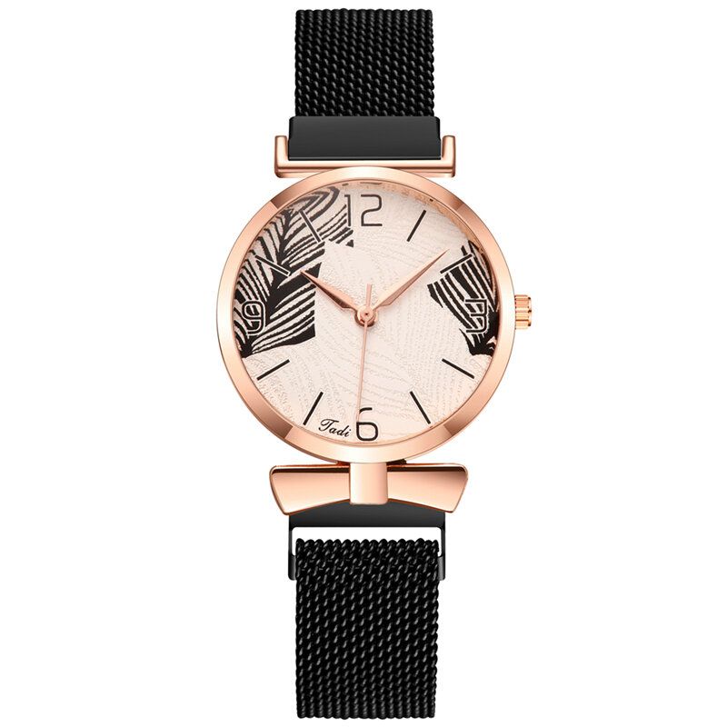 Deffrun A0507 Reloj De Pulsera Ultradelgado De Estilo Casual Para Mujer Reloj De Pulsera Con Patrón De Árbol Dial De Aleación De Oro Rosa Reloj De Cuarzo