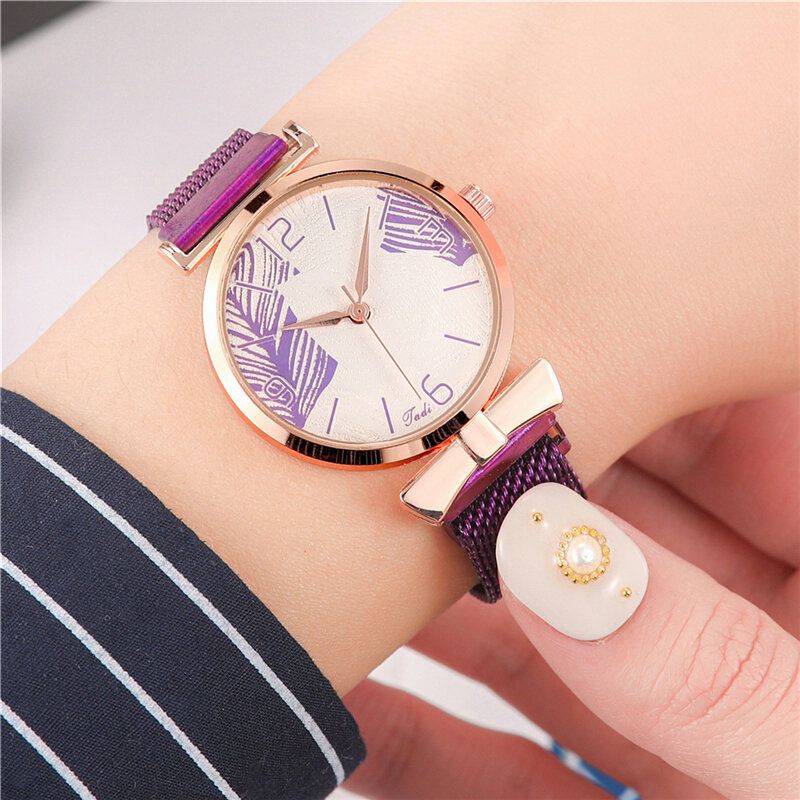 Deffrun A0507 Reloj De Pulsera Ultradelgado De Estilo Casual Para Mujer Reloj De Pulsera Con Patrón De Árbol Dial De Aleación De Oro Rosa Reloj De Cuarzo