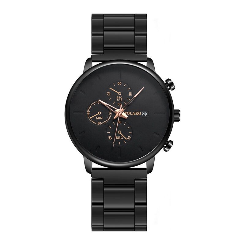 Deffrun A0546 Reloj De Pulsera De Estilo Casual Para Hombre Reloj De Cuarzo Con Calendario De Acero Completo