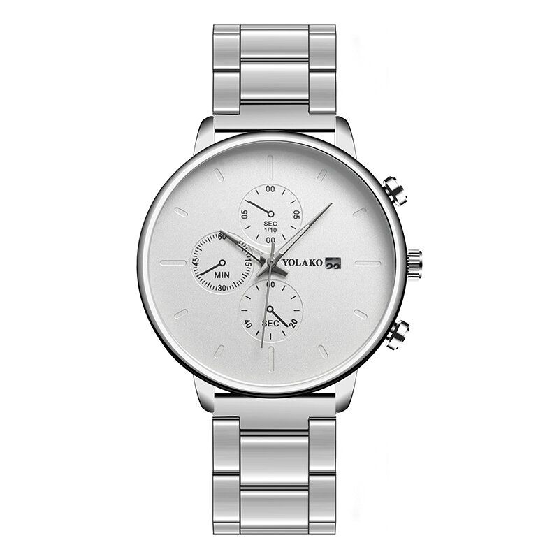 Deffrun A0546 Reloj De Pulsera De Estilo Casual Para Hombre Reloj De Cuarzo Con Calendario De Acero Completo