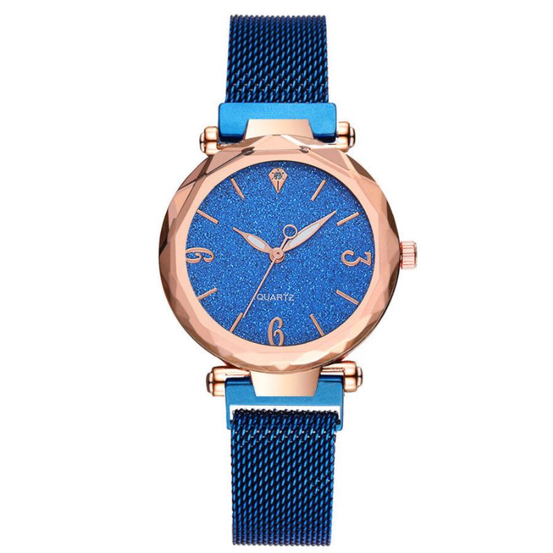 Deffrun A312 Diseño Simple Milanese Mesh Steel Star Decoración Moda Mujer Reloj Reloj De Cuarzo