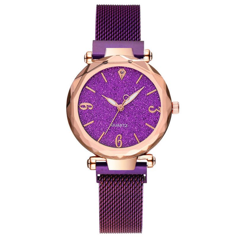 Deffrun A312 Diseño Simple Milanese Mesh Steel Star Decoración Moda Mujer Reloj Reloj De Cuarzo