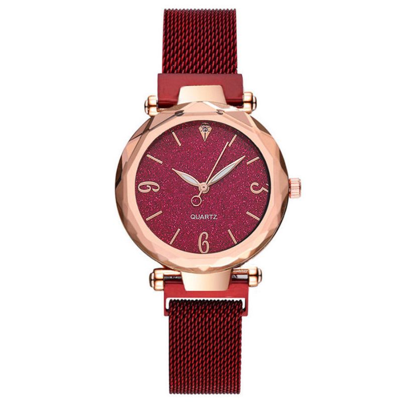 Deffrun A312 Diseño Simple Milanese Mesh Steel Star Decoración Moda Mujer Reloj Reloj De Cuarzo