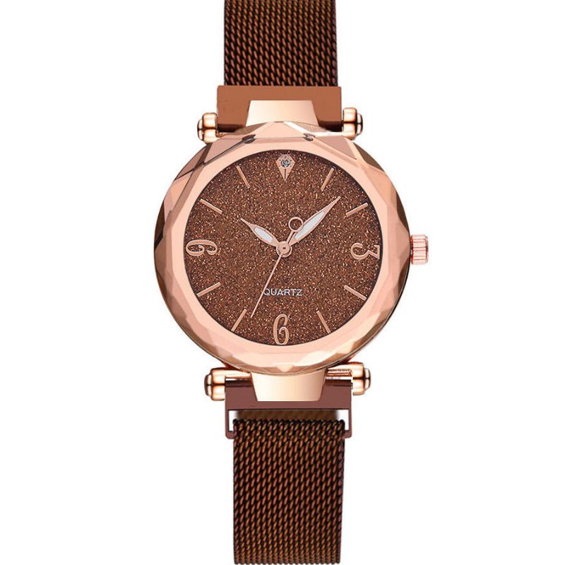 Deffrun A312 Diseño Simple Milanese Mesh Steel Star Decoración Moda Mujer Reloj Reloj De Cuarzo