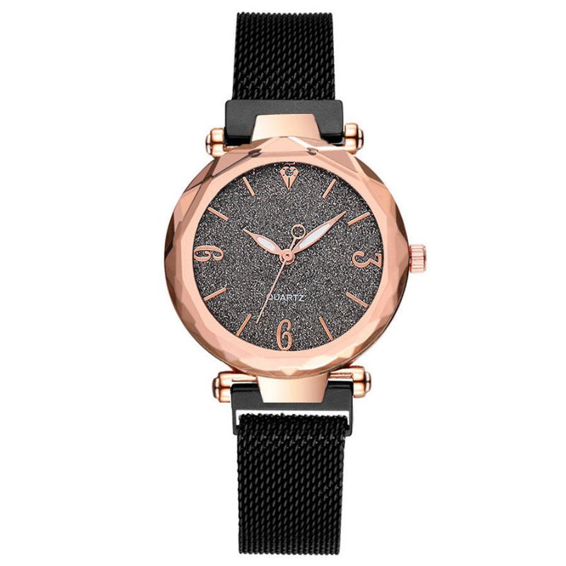 Deffrun A312 Diseño Simple Milanese Mesh Steel Star Decoración Moda Mujer Reloj Reloj De Cuarzo