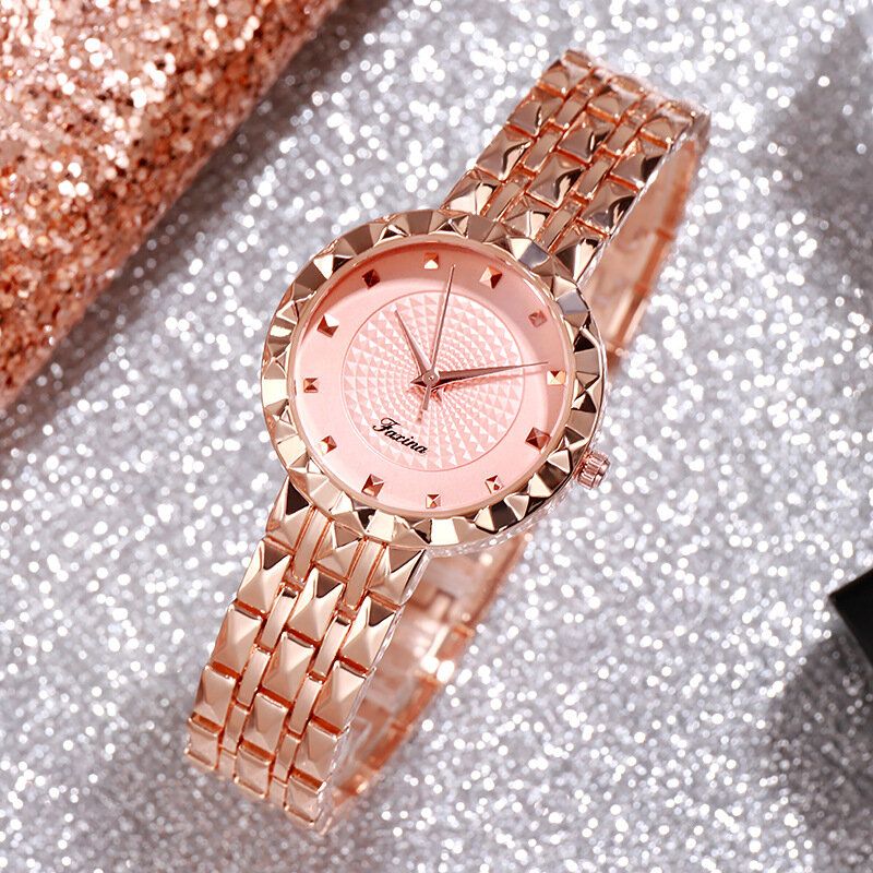 Deffrun Caja De Acero Completa Estilo Casual Reloj De Pulsera Para Mujer Reloj Relojes De Cuarzo