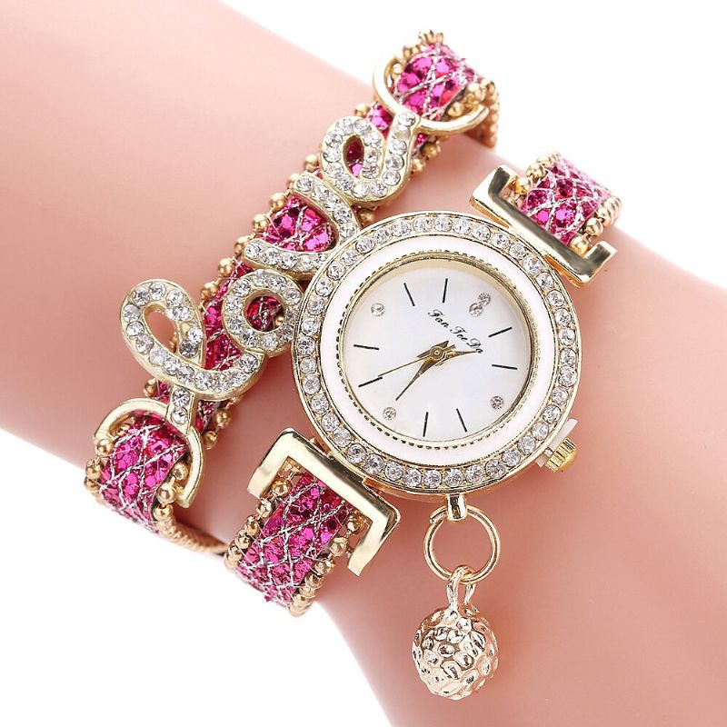 Deffrun Colgante Mujer Pulsera Reloj Cristal Estilo De Moda Reloj De Cuarzo De Aleación Completa