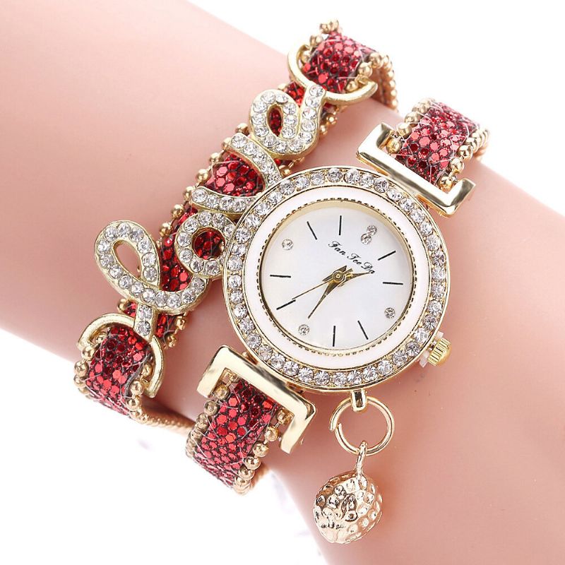 Deffrun Colgante Mujer Pulsera Reloj Cristal Estilo De Moda Reloj De Cuarzo De Aleación Completa