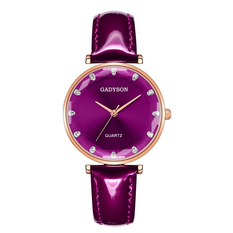 Deffrun Crystal Casual Style Mujer Reloj De Pulsera Correa De Cuero Regalo Relojes De Cuarzo