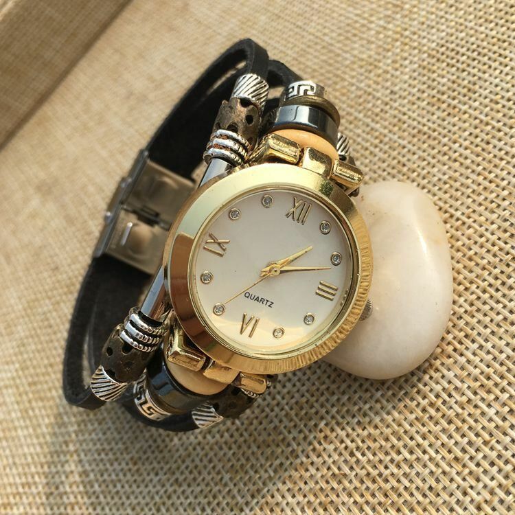 Deffrun Estilo Casual Reloj De Pulsera Multicapa Para Hombre Números Romanos Reloj De Cuarzo Con Esfera De Aleación