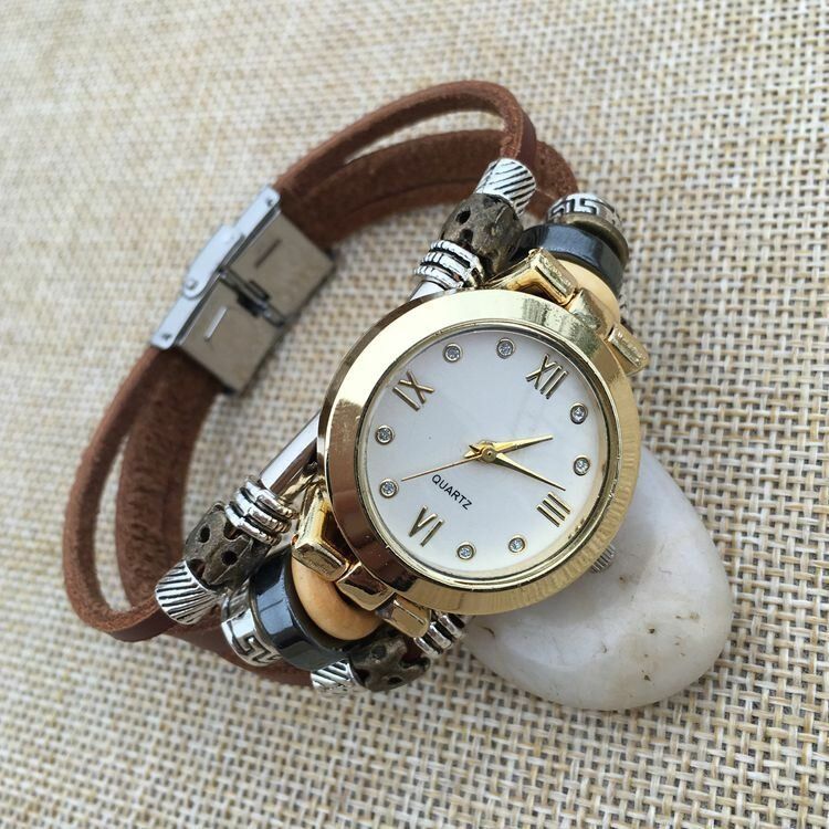 Deffrun Estilo Casual Reloj De Pulsera Multicapa Para Hombre Números Romanos Reloj De Cuarzo Con Esfera De Aleación