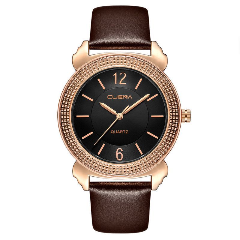 Deffrun Estilo Casual Reloj De Pulsera Para Mujer Correa De Cuero Reloj De Cuarzo Impermeable