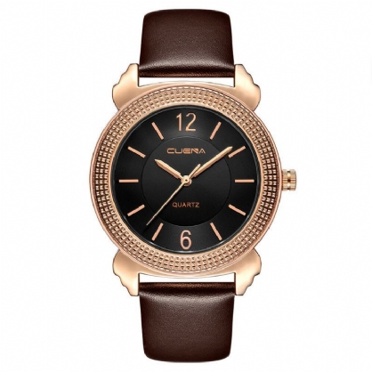 Deffrun Estilo Casual Reloj De Pulsera Para Mujer Correa De Cuero Reloj De Cuarzo Impermeable