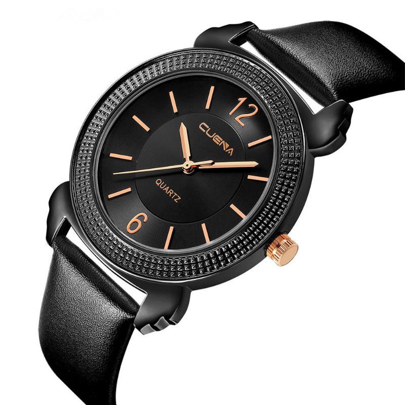 Deffrun Estilo Casual Reloj De Pulsera Para Mujer Correa De Cuero Reloj De Cuarzo Impermeable