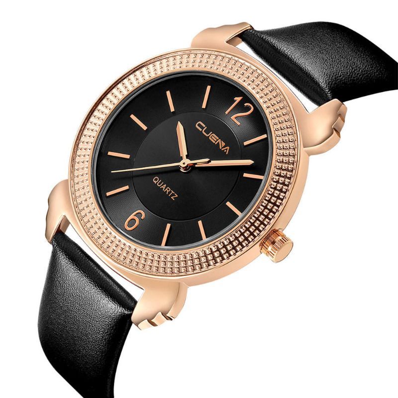 Deffrun Estilo Casual Reloj De Pulsera Para Mujer Correa De Cuero Reloj De Cuarzo Impermeable