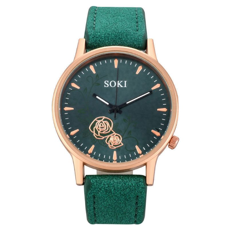 Deffrun Estilo Casual Reloj De Pulsera Para Mujer Reloj De Cuero Banda Reloj De Cuarzo