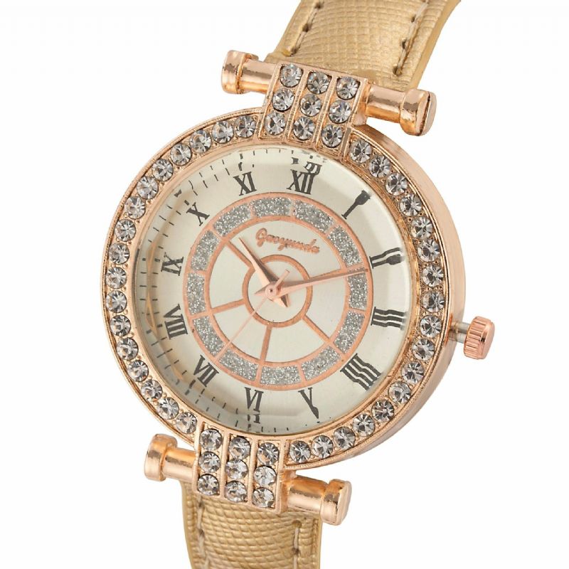 Deffrun Leather Band Reloj De Pulsera Para Mujer Reloj De Cuarzo De Cristal De Estilo Casual