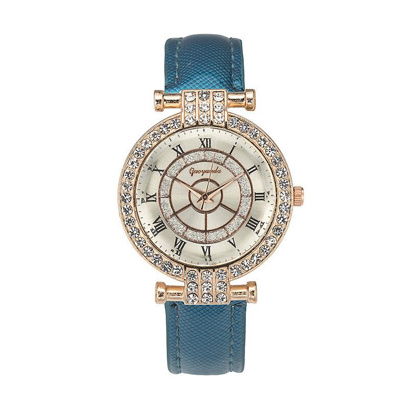 Deffrun Leather Band Reloj De Pulsera Para Mujer Reloj De Cuarzo De Cristal De Estilo Casual