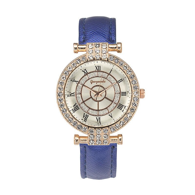 Deffrun Leather Band Reloj De Pulsera Para Mujer Reloj De Cuarzo De Cristal De Estilo Casual