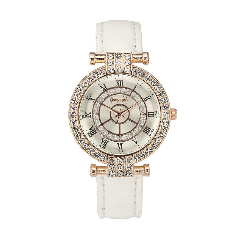 Deffrun Leather Band Reloj De Pulsera Para Mujer Reloj De Cuarzo De Cristal De Estilo Casual