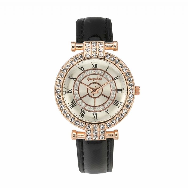 Deffrun Leather Band Reloj De Pulsera Para Mujer Reloj De Cuarzo De Cristal De Estilo Casual