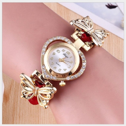 Deffrun Love Heart Reloj De Pulsera Decorativo Para Mujer Reloj De Cuarzo De Estilo Retro