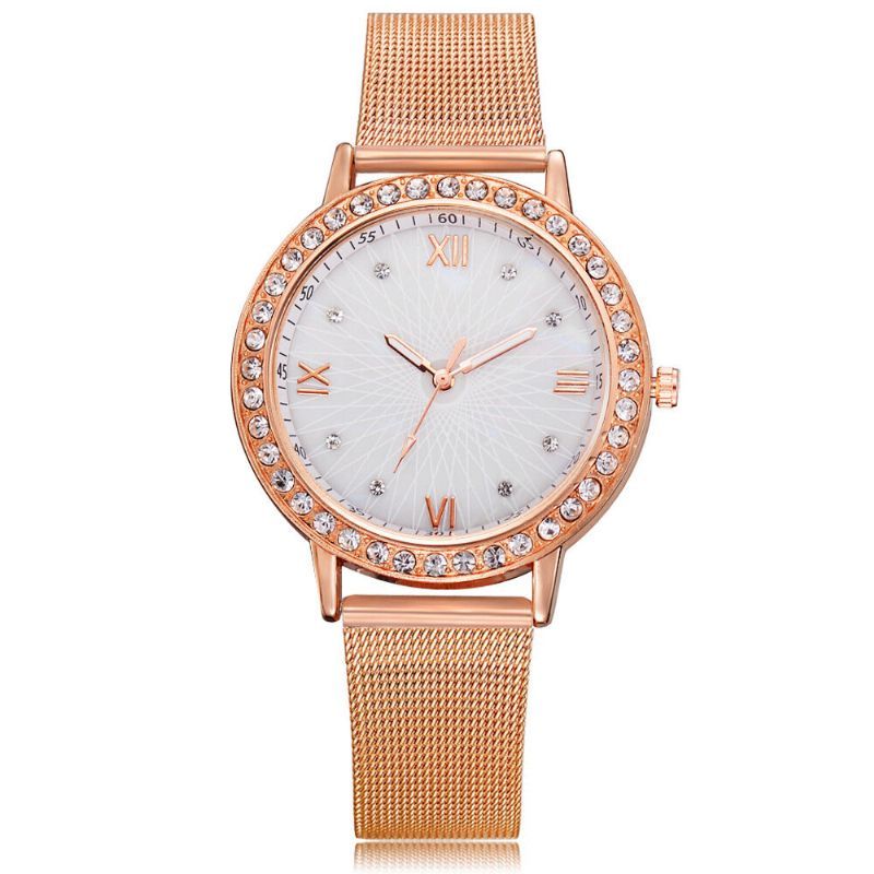 Deffrun Reloj De Pulsera De Cristal De Estilo Informal Para Mujer Relojes De Cuarzo Con Banda De Acero Completa