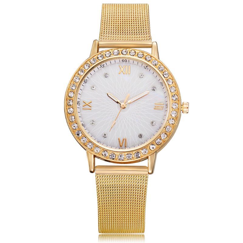 Deffrun Reloj De Pulsera De Cristal De Estilo Informal Para Mujer Relojes De Cuarzo Con Banda De Acero Completa