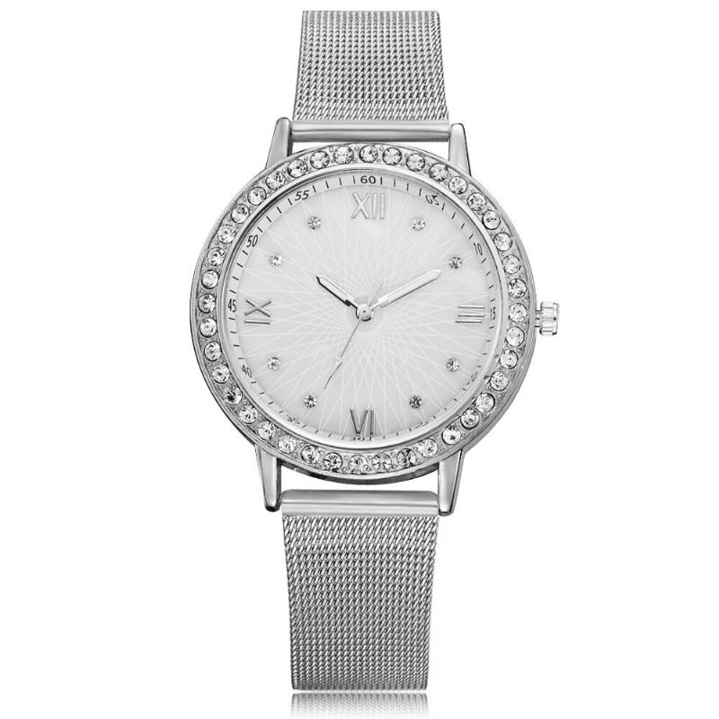 Deffrun Reloj De Pulsera De Cristal De Estilo Informal Para Mujer Relojes De Cuarzo Con Banda De Acero Completa