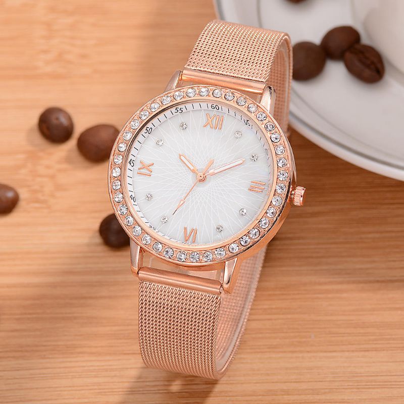 Deffrun Reloj De Pulsera De Cristal De Estilo Informal Para Mujer Relojes De Cuarzo Con Banda De Acero Completa