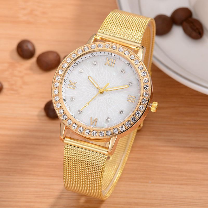 Deffrun Reloj De Pulsera De Cristal De Estilo Informal Para Mujer Relojes De Cuarzo Con Banda De Acero Completa