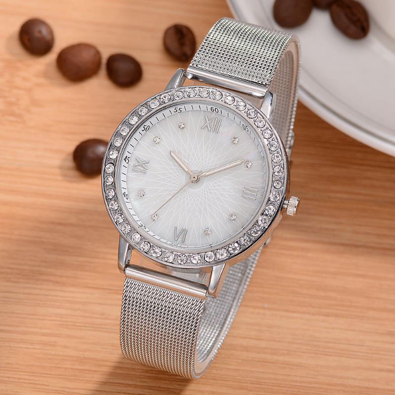 Deffrun Reloj De Pulsera De Cristal De Estilo Informal Para Mujer Relojes De Cuarzo Con Banda De Acero Completa