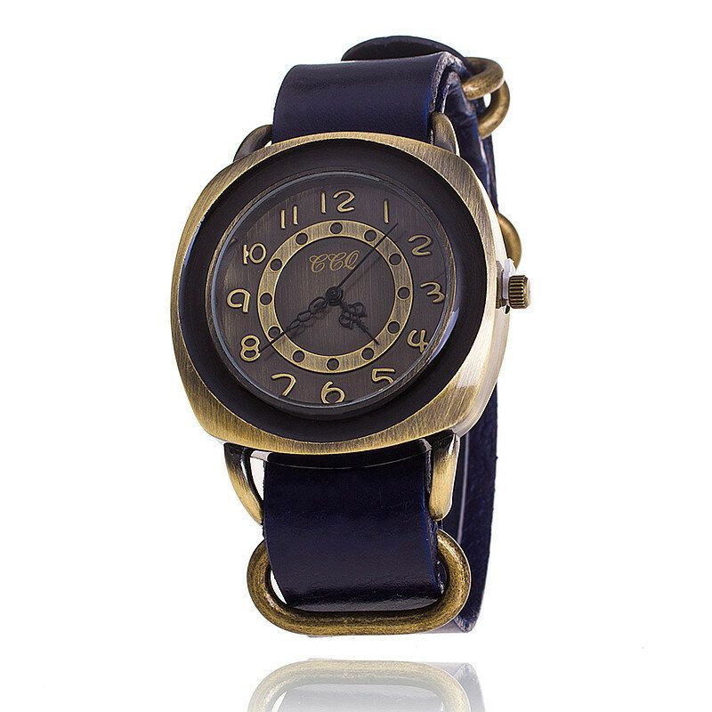 Deffrun Reloj De Pulsera Unisex Con Esfera Cuadrada De Estilo Retro Reloj De Cuarzo Con Banda De Cuero Genuino