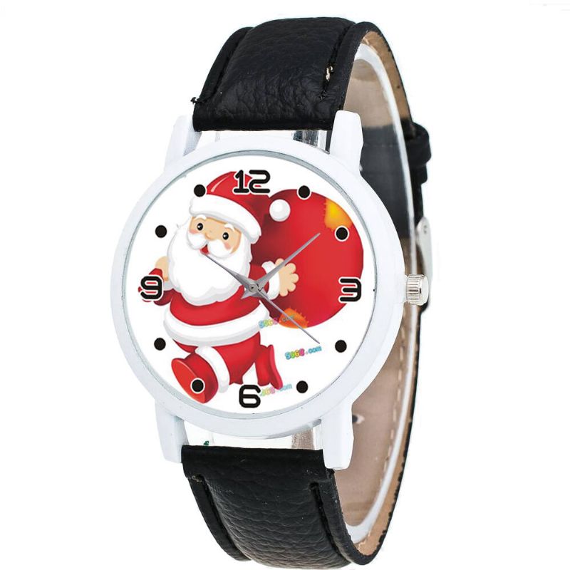 Dibujos Animados De Papá Noel Y Patrón De Regalo Reloj Para Niños Lindo Reloj De Cuarzo Para Niños De Moda