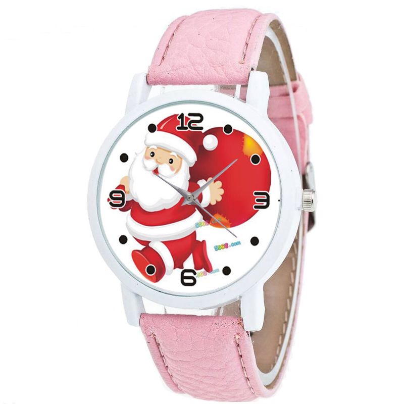 Dibujos Animados De Papá Noel Y Patrón De Regalo Reloj Para Niños Lindo Reloj De Cuarzo Para Niños De Moda