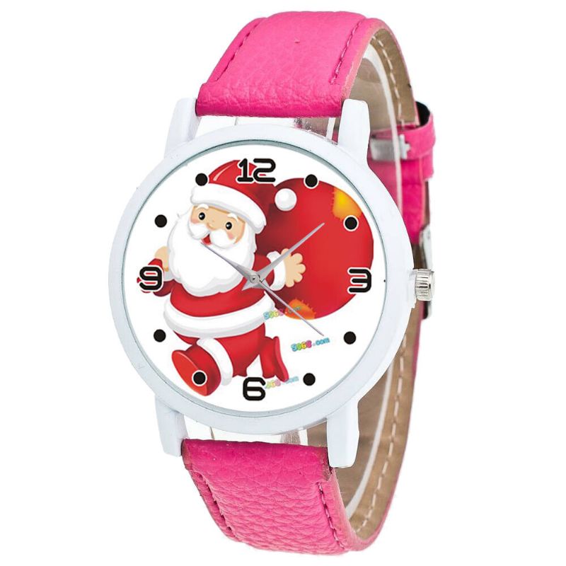 Dibujos Animados De Papá Noel Y Patrón De Regalo Reloj Para Niños Lindo Reloj De Cuarzo Para Niños De Moda