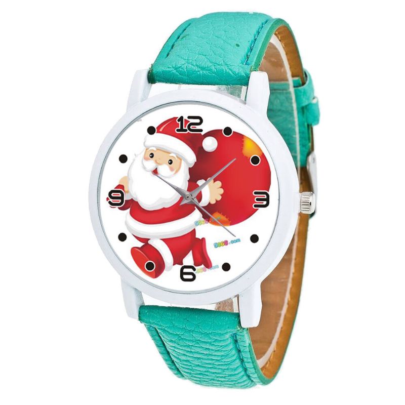 Dibujos Animados De Papá Noel Y Patrón De Regalo Reloj Para Niños Lindo Reloj De Cuarzo Para Niños De Moda